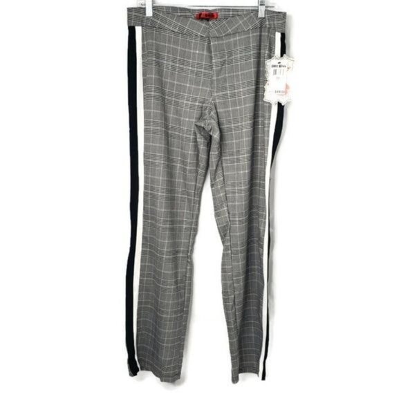 NEW Hot Kiss Plaid Pants Tuxedo Stripe Black White‎ Juniors Size 5 NWT School - Picture 1 of 6